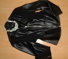 AMISU--JACKE--LEDER --STRASS-KETTE--SEXY-ROCKIG-TAILLIERT-42