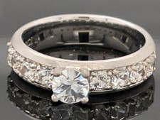 *SCHMUCKJAGD* RING GR. 17 (CA.53) 925/- SILBER RHODINIERT ZIRKON  - SILBERZEIT