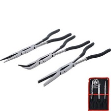 DOPPELGELENK ZANGEN-SATZ ZANGE SPITZZANGE GELENK-ZANGE extra lang 3-tlg.