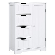 Badschrank Badezimmerschrank Kommode mit 4 Schubladen und Schranktür