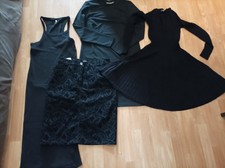 Bekleidungspaket 38 40 L, Schwarz, Elegant, Gothic, Kostüm, Abendkleid