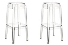 #R68370/1409 2x Barhocker Fox transparent Tresenstuhl Bistrostuhl Hocker Stuhl