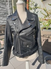 Zara Woman butterweiche Echtleder-Jacke Biker-Stil Gr. M schwarz Lammleder