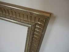 Bilderrahmen 20x30cm silber Relief Holz Rahmen für Keilrahmen Leinwand geeignet