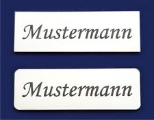 Briefkastenschild inkl.Gravur Klingelschild weiß selbstklebend Türschild Acryl