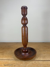 Vintage gedrehter Holzkerzenhalter - abnehmbarer Einsatz