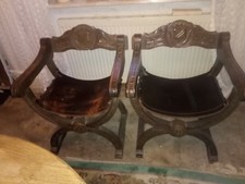  Antik -Vintage Ritterstuhl/ Scherenstuhl/Römerstuhl  2 Stück Top