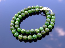 Diopside Natur Edelstein Halskette 8mm Perlen Silber 16-30 Zoll Heilung