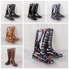 Neu Damen Gummistiefel Bedruckt Regen Schnee Gummistiefel Wasserdicht Gr.36-40