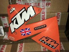KTM 525 EXC Racing -02 used OEM fuel tank incl tap, rad scoop and billet cap