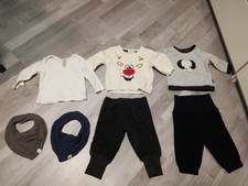 Jungen Bekleidungspaket Pullover Hose  Gr. 62 68 Spucktuch Lätzchen 