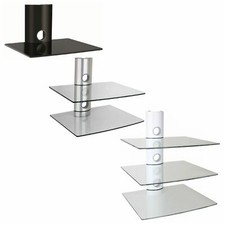 NEG TV/AV Hifi-/Media-Wandregal Wandhalterung Glas-Rack weiß/schwarz/silber
