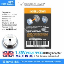 Battery adapter PX625 + 6 battery cells for photographic film cameras