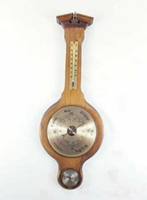 Antik massive Eiche Aneroid Banjo Barometer helles Holz (selten).