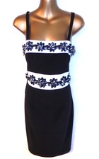 Joseph Ribkoff 10 Schwarzweiß geblümt Bleistift Kleid (5321