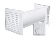 NEU Garnitur 4zu1 Verteilung der Warmluft - Ventilator + Thermostat Zubehör