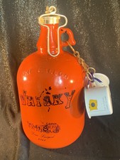 Vintage Orange Alte grosse leere Flasche Whisky Partykeller 70er Deko one Gallon