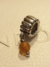 Pandora Charm Anhänger mit orangenen Stein 925 ALE