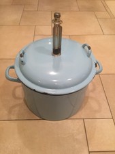 Alter Emaille Einkochtopf, Behälter, Pflanzgefäss, Kochtopf,