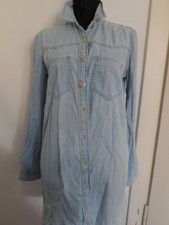 ZARA Jeans Kleid  Damen Longbluse blau Gr. M Gr. 36/38  