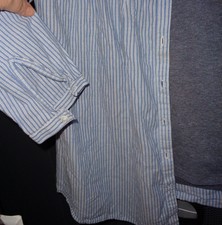 DA-Streifen-Bluse,leger blau-weiß,Ärmel m.Knopf 100% Baumwolle Gr.46