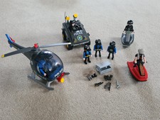 Playmobil Polizei SWAT Konvolut mit Hubschrauber, Schnellbooten, Figuren