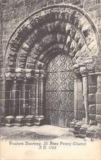 uk26533 Western Doorway St. Bienen Priory Kirche echtes Foto UK