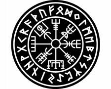 Wandtattoo Vegvisir mit Runen B Wandaufkleber Wandsticker
