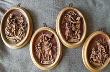 4 Bilder aus Wachs, Darstellung der vier Jahreszeiten, wie abgebildet