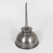 Antik Stahl Öl kann Öler Daumen drücken Kuppelform Garage Scheunenfund Vintage #52