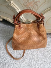 Shopper Tasche Groß Geflochten  Echtes Leder