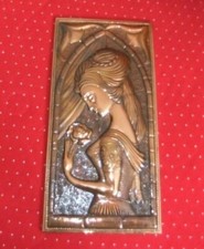 KUPFERBILD..KUPFERRELIEF mit  DAME ….DORNRÖSCHEN…?...