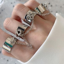 Kette Finger Ringe verstellbar Schmuck Geschenk Vintage für Männer & Frauen T