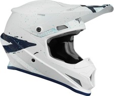 THOR Sector Hype Helm Matt Weiß Blau Gr. L  MX