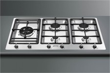 * SMEG PSF906D-4 Einbau GasKochfeld Edelstahl 4 Zonen + Zweikreis-Brenner B-WARE