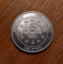 5 ECU 1987 Belgien Silber 833/1000 Münze Karl der Grosse Europa EU