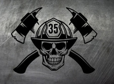 Feuerwehr Firefighter Skull Aufkleber Auto Style Sticker JDM Bike Oldschool Fire