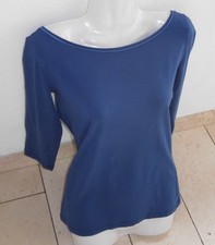 HUGO BOSS, wNEU: Longsleeve, Shirt, blau, großer U-Ausschnitt, Gr 36/38 (40?)