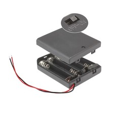 Batteriehalter 4x AAA mit EIN-AUS Schalter geschlossen / Batterie-Fach 4 x MICRO