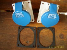 2 x CEE Anbau- Kupplung , 16A MENNEKES 3-polig mit Dichtungen , robust , NEU ! 