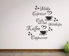 Wandtattoo Wandaufkleber Aufkleber Küche Essen Kaffee Espresso Mokka Latte    80