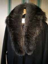 Fuchs Silberfuchs Echtpelz Echtfell Kragen Grau Schwarz Jacke Mantel Kapuze Neu