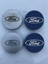 Taschenbuch/Wiederherstellen Ford Radkappen 75mm dunkelblau Aufkleber x4