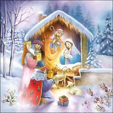 3 Servietten ~ Jesus Geburt Weihnachten Christkind Maria Josef Krippe Nativity