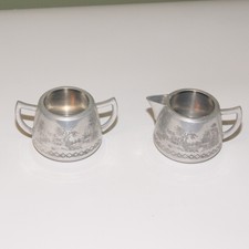 Vintage Swan Marke Willo Ware Zuckerschale und Milchkrug Weidenmuster