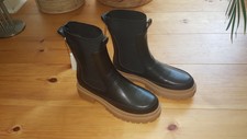 Nagelneu Schwarz Boot Stiefel Stiefelette Chelsea Boots Gr. 37 NP 50€