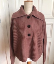 H&M Premium Kollektion Oversize Pullover Kaschmir Wolle Braun Gr S UVP 129 € NEU