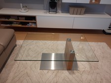 Venjakob Couchtisch, modern, 70x110 cm, Glas, Holz, Metall, Eichenholz massiv