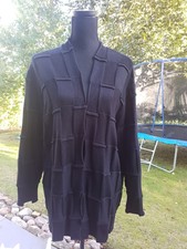 Vintage Cardigan oversized Strickjacke in Schwarz von Carlo Colucci Gr. 38 M/L
