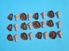  TIMPO TOYS 24 ERSATZTEILE COWBOYS   12x KÖPFE  12x HÜTE ( BRAUN )